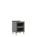Ver imagem 3 de Balcão de Cozinha 70cm 2 Gavetas com Vidro Domus Espresso Móveis Cinza/Silver