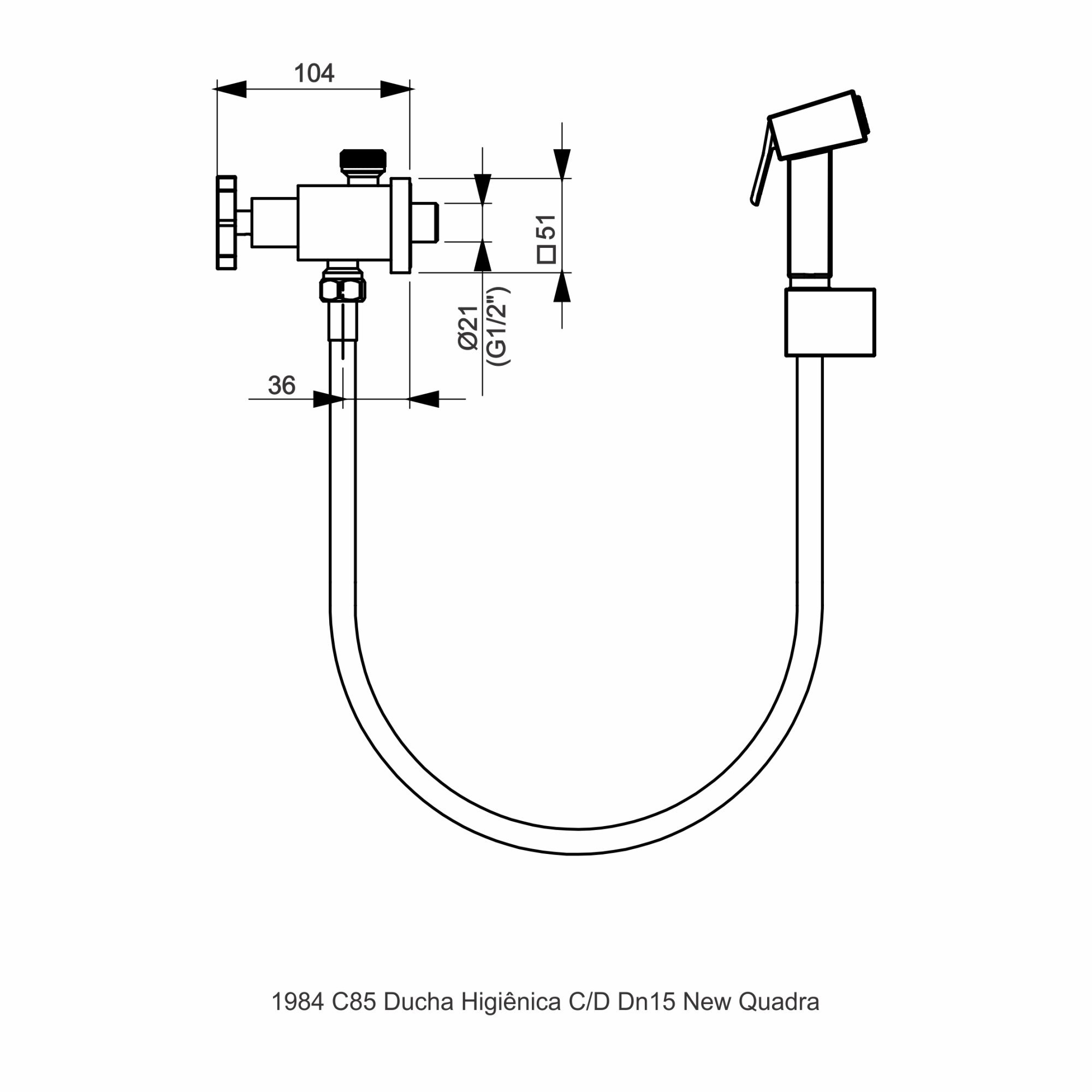 Ducha Higiênica C/ Derivação - New Quadra Perflex - 2