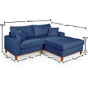 Ver imagem 4 de Sofa Living 2 Lugares Chaise Revestido Linho Base em Madeira:azul/esquerdo
