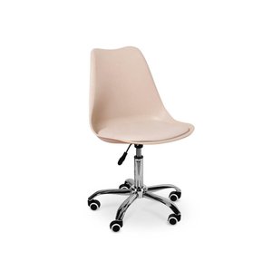 Cadeira Secretária com Base Giratória Estofada Ícaro Nude