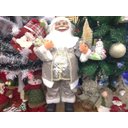 Ver imagem 2 de Papai Noel Casaco Cinza Perolado Luxo Grande 60cm Presente e Pinheiro - Master Christmas