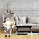 Ver imagem 3 de Papai Noel Casaco Cinza Perolado Luxo Grande 60cm Presente e Pinheiro - Master Christmas