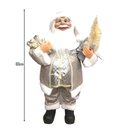 Ver imagem 4 de Papai Noel Casaco Cinza Perolado Luxo Grande 60cm Presente e Pinheiro - Master Christmas