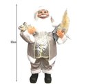 Ver imagem 4 de Papai Noel Casaco Cinza Perolado Luxo Grande 60cm Presente e Pinheiro - Master Christmas