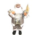 Ver imagem 1 de Papai Noel Casaco Cinza Perolado Luxo Grande 60cm Presente e Pinheiro - Master Christmas