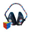 Ver imagem 1 de Abafador de Sons para Autistas Preto 11 Db Arco Colorido + Cubo Mágico