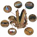 Ver imagem 4 de Mochila Multiuso Escolar Militar  Cargueira 30 Litros Camping Pesca Cáqui Lorben