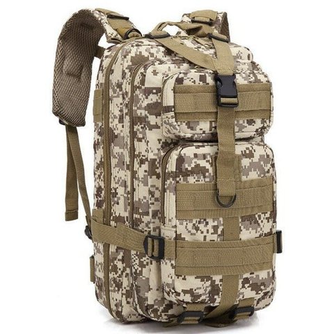 Mochila Multiuso Escolar Militar  Cargueira 30 Litros Camping Pesca Cáqui Lorben