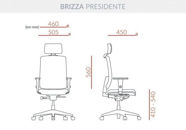 Cadeira Brizza Presidente Tela - 4