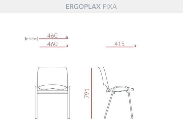 Cadeira Ergoplax Secretária Fixa 4 Pés - 4