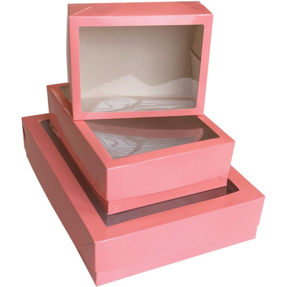 Caixa para Presente com Tampa Pq (19x14,5x7,5cm) com Visor Sua Pacote com 20 - 5