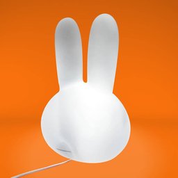 Luminária Abajur Cabeça Miffy 36cm Grande Coelho Branco - 5