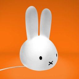 Luminária Abajur Cabeça Miffy 36cm Grande Coelho Branco - 6