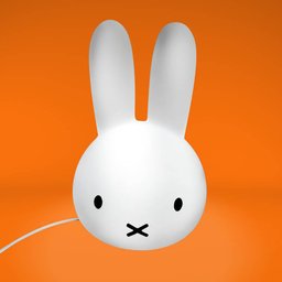 Luminária Abajur Cabeça Miffy 36cm Grande Coelho Branco - 3