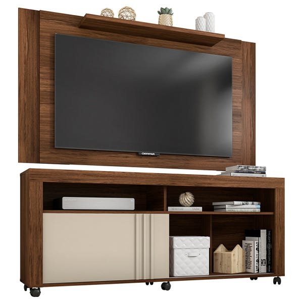 Rack com Painel para TV até 55 Polegadas Multiplus Caemmun | MadeiraMadeira