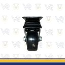Ver imagem 6 de Kit com 4 Rodinha Giratório 3" Black Pvc Preto com Rolamento 75mm com Trava 10,6cm Carga 400kg Placa