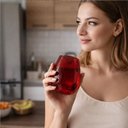 Ver imagem 5 de Copo Diamond Jogo 6 Unidades Suco Agua Drink Vidro Vermelho Transparente 625ml