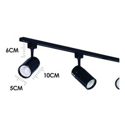 Trilho Eletrificado Preto Industrial Sala Escritório Decoração Casa 3 Metros com 7 Spot LED 7W Gu10 - 7