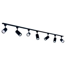 Trilho Eletrificado Preto Industrial Sala Escritório Decoração Casa 3 Metros com 7 Spot LED 7W Gu10 - 1