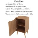 Ver imagem 3 de Gabinete para Banheiro Pes Palito 1 Porta Bn3641 Amendoa Tecno Mobili