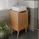 Ver imagem 7 de Gabinete para Banheiro Pes Palito 1 Porta Bn3641 Amendoa Tecno Mobili