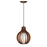 Lustre Pendente Bali Redondo Madeira Cozinha Bar Escritório Sala Redondo Madeira 21x18cm - Caramelo - 2
