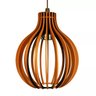 Lustre Pendente Bali Redondo Madeira Cozinha Bar Escritório Sala Redondo Madeira 21x18cm - Caramelo - 1