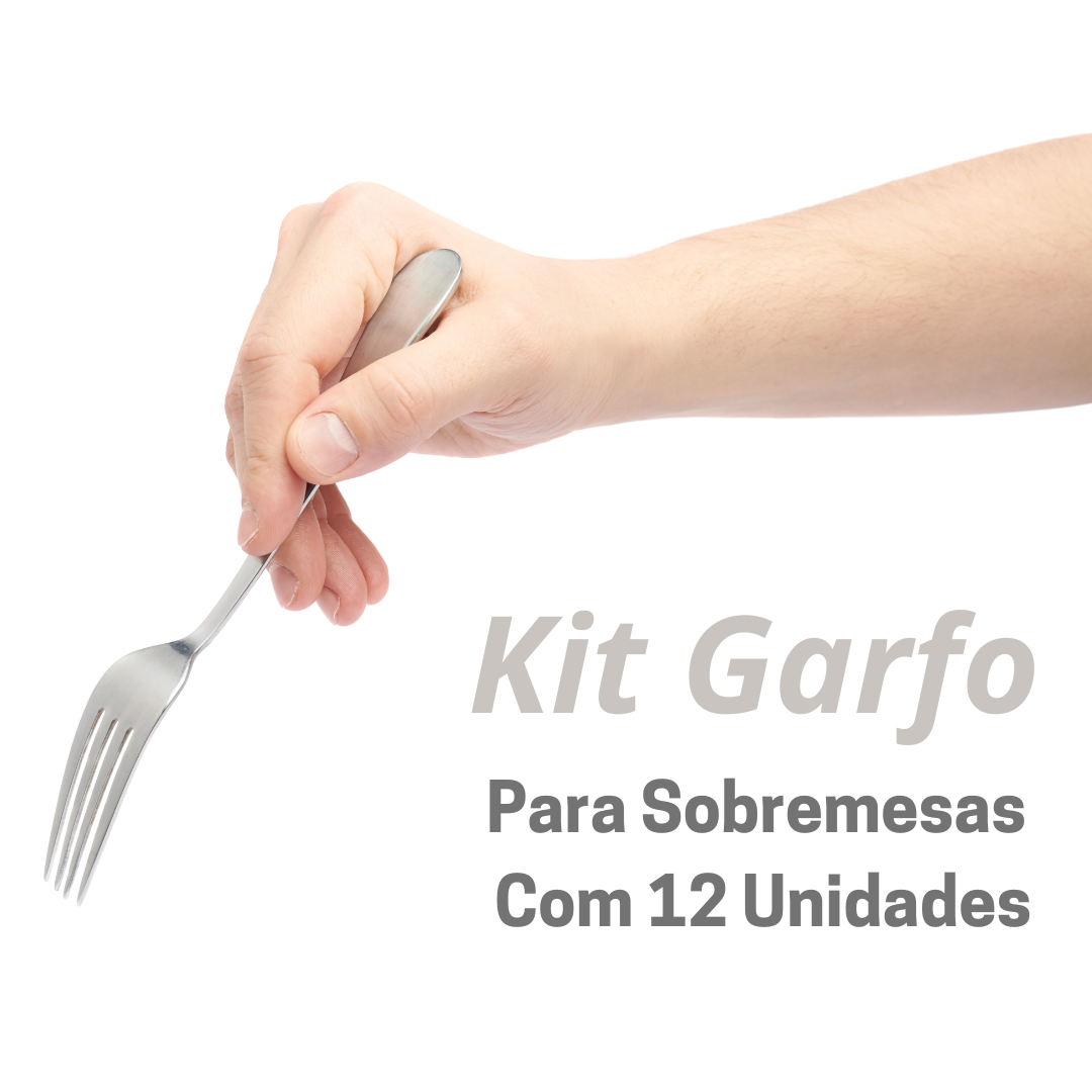 Kit Garfo Premium para Sobremesas com 12 Unidades Cozinha - 5