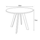 Ver imagem 4 de Mesa Eiffel Industrial 90cm Madeira Maciça Natural e Ferro Preto com Caixa para Tomada
