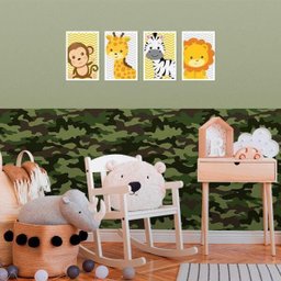 Papel De Parede Camuflado Em Tons De Verde - 2