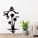 Ver imagem 1 de Adesivo Decorativo Vinil Plotado Box Banheiro Coqueiros Preto