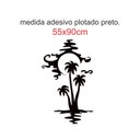 Ver imagem 5 de Adesivo Decorativo Vinil Plotado Box Banheiro Coqueiros Preto