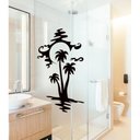 Ver imagem 3 de Adesivo Decorativo Vinil Plotado Box Banheiro Coqueiros Preto