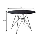Ver imagem 2 de Mesa Eiffel Redonda 110Cm Tampo De Madeira Preto Com Base De Ferro Preto - Cor: Preto