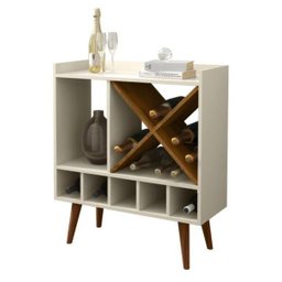 Aparador Adega Retrô Modelo em x Pergola Off White e Freijó - 2