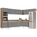 Ver imagem 2 de Armário de Cozinha Modulada de Canto 8 Peças CP08 Balcão com Tampo Castanho/Cinza - Lumil Lumil Móve