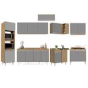 Ver imagem 6 de Armário de Cozinha Modulada de Canto 8 Peças CP08 Balcão com Tampo Castanho/Cinza - Lumil Lumil Móve