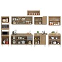 Ver imagem 5 de Armário de Cozinha Modulada de Canto 8 Peças CP08 Balcão com Tampo Castanho/Cinza - Lumil Lumil Móve