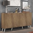 Ver imagem 7 de Aparador Buffet 4 Portas Retrô Veneza Multimóveis V3556 Rustic/Branco Rustic/Branco