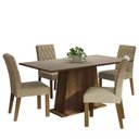 Ver imagem 2 de Conjunto Sala de Jantar Mesa Tampo de Madeira 4 Cadeiras Rustic/crema/imperial Ashley Madesa