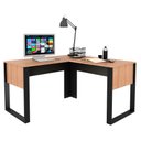 Ver imagem 5 de Mesa Multiuso Escritório Canto Me4181 Amêndoa/preto - Tecno Mobili