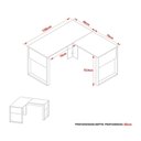 Ver imagem 4 de Mesa Multiuso Escritório Canto Me4181 Amêndoa/preto - Tecno Mobili