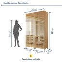 Ver imagem 3 de Cristaleira Dupla 4 Portas Vidro Reflecta Infinito 140cm 100% MDF