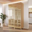 Ver imagem 1 de Cristaleira Dupla 4 Portas Vidro Reflecta Infinito 140cm 100% MDF