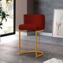 Ver imagem 2 de Banqueta Decorativa Emily Base Metal Dourado:bordo
