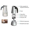 Ver imagem 2 de Cafeteira Italiana Aço Inox Expresso 4 Xícaras 200ml