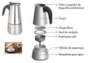 Ver imagem 2 de Cafeteira Italiana Aço Inox Expresso 4 Xícaras 200ml