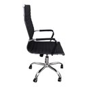 Ver imagem 4 de Kit 2 Cadeira Eames Esteirinha Presidente Escritório Alta Branca Preta