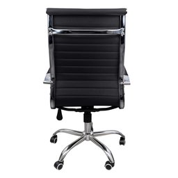 Kit 2 Cadeira Eames Esteirinha Presidente Escritório Alta Branca Preta - 5