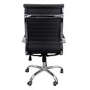Ver imagem 5 de Kit 2 Cadeira Eames Esteirinha Presidente Escritório Alta Branca Preta